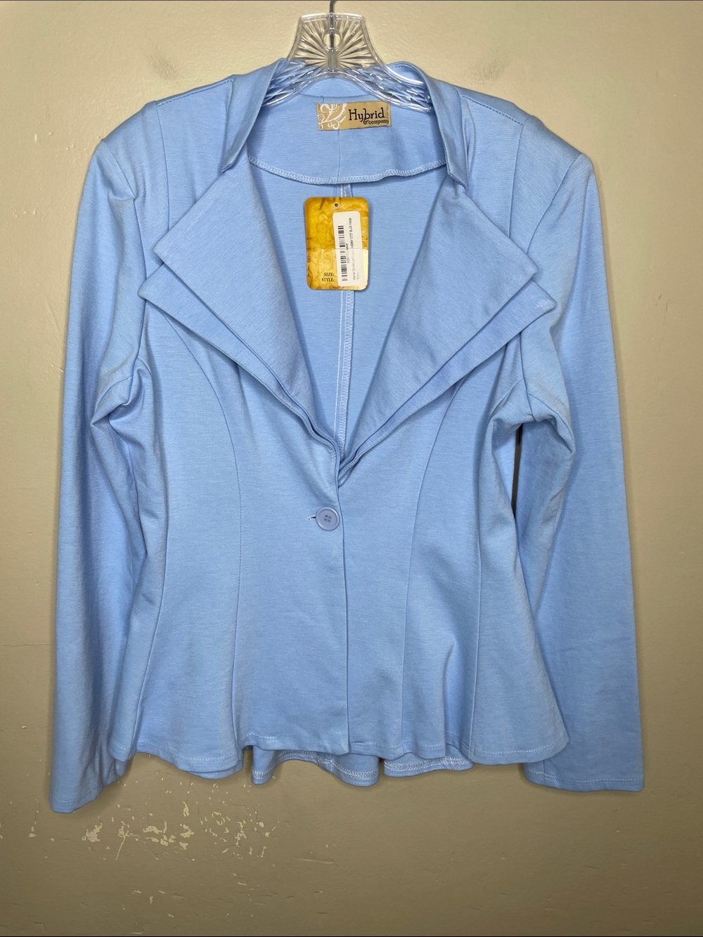 HYBRID Blue Double Notch Lapel Flare Peplum Hem Sift Girl Corporate Chic NWT XL